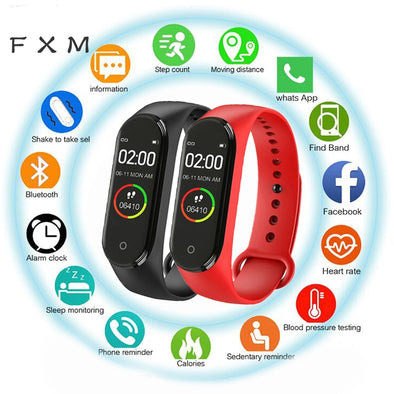 Hot New M4 Smart Sports Blood Pressure Heart Rate Monitor With Watch Men And Women Monitor Multi-Function Waterproof Bracelet