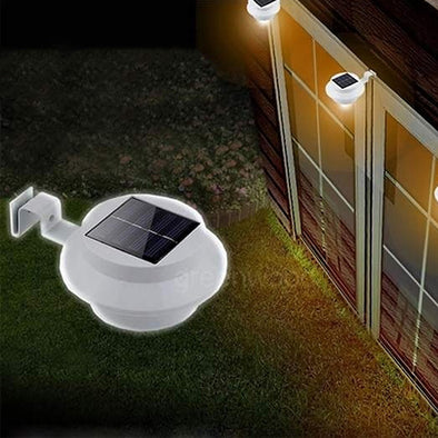 Solar Powered Outdoor Garden Light Fence Corridor Wall Roof Yard 3 LED Lamp