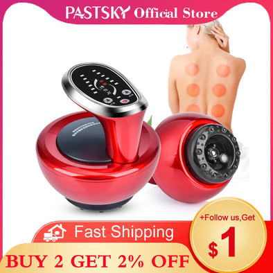 Electric Scraping Cupping Cans Guasha Suction Massager Negative Pressure Meridian Fat Burning Slim Heating Therapy Physiotherapy