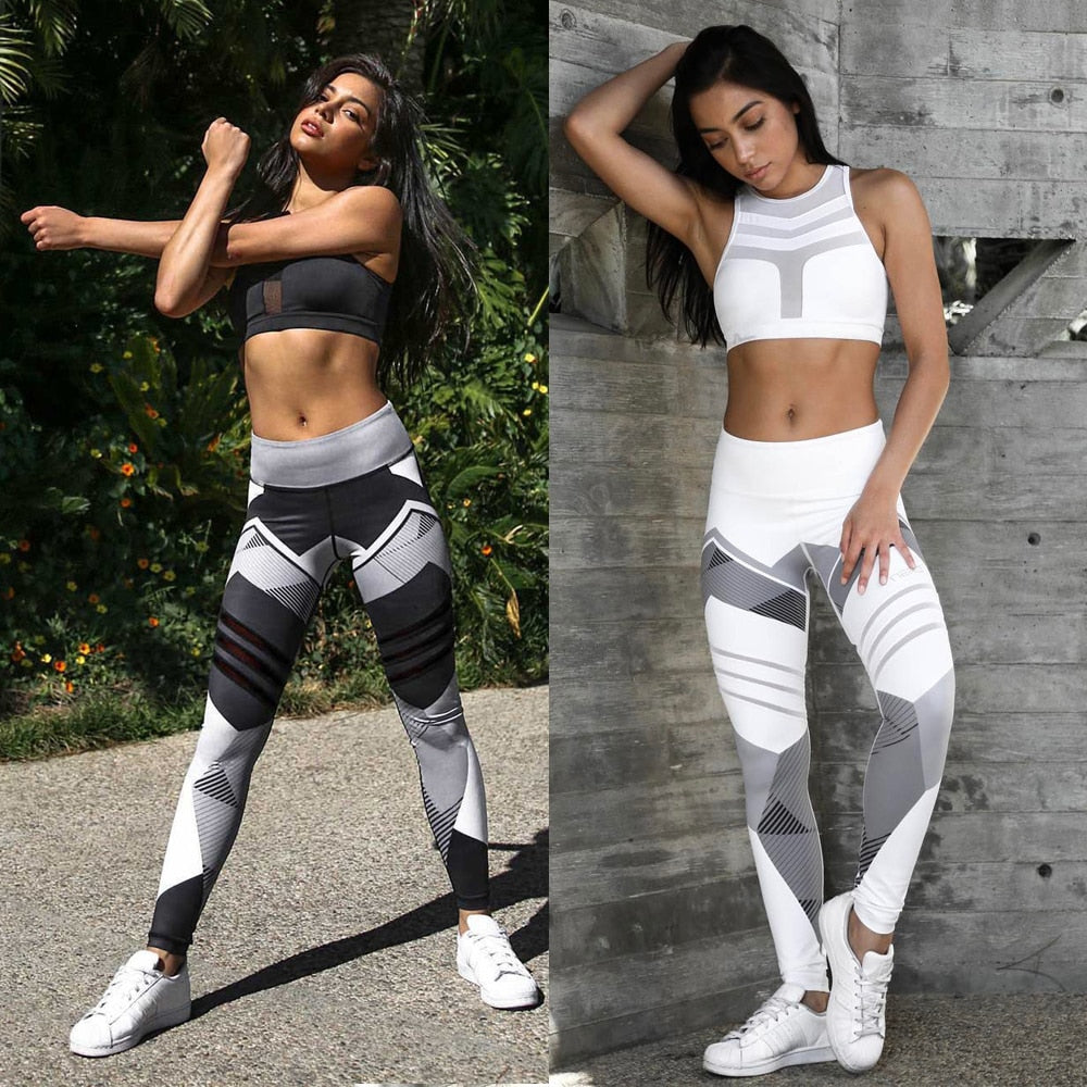Women Quick Dry Sport Fitness Leggins Geometric Printed Sports Pants Y –  Longevity create
