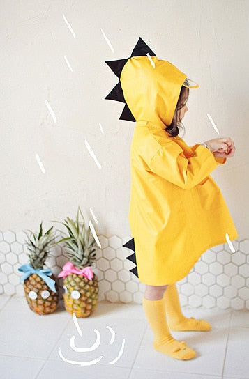 VILEAD Cute Dinosaur Polyester Baby Raincoat Outdoor Waterproof Rain Coat Children Impermeable Poncho Boy Girl Rain Jacket Gift